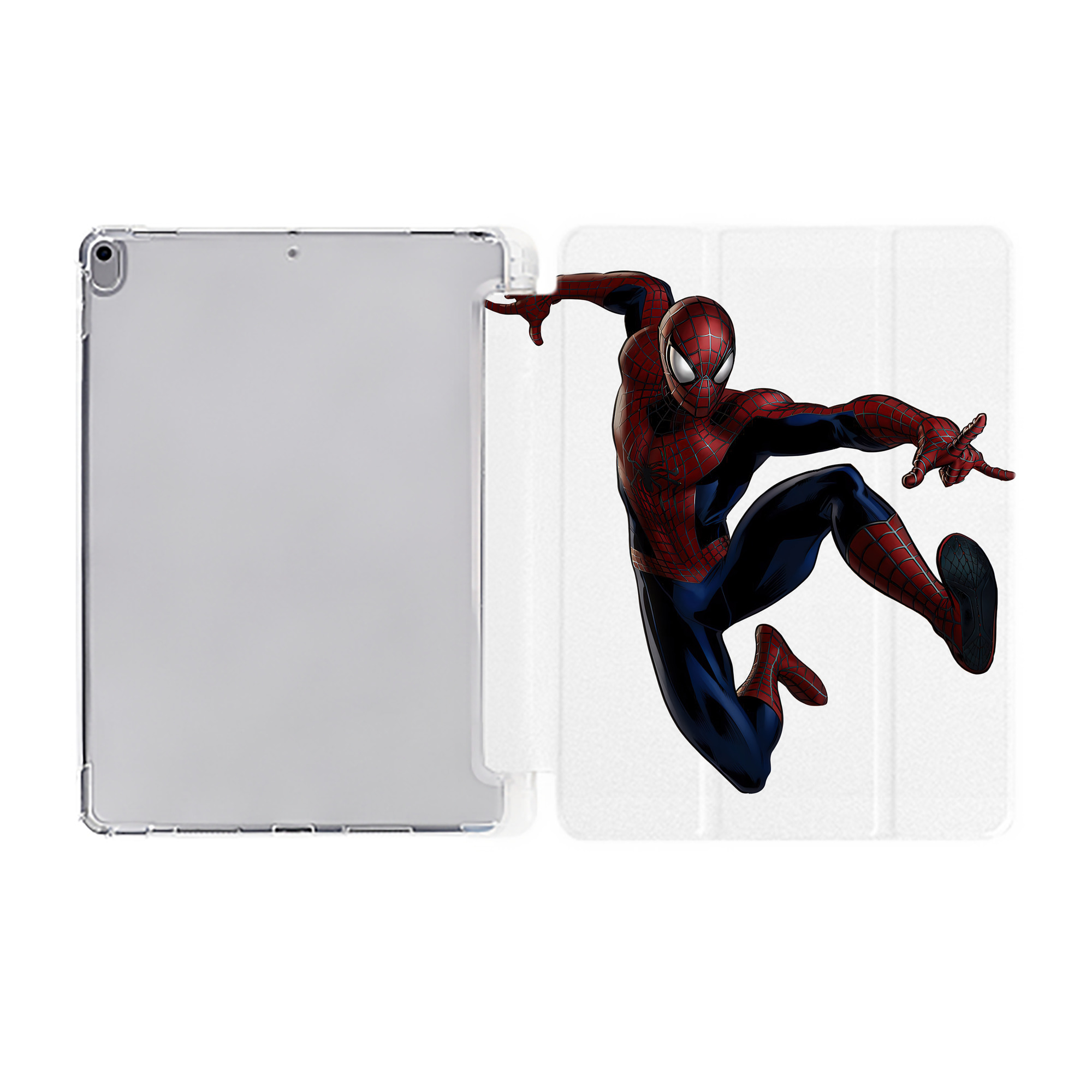 （画像用） Spider Man スパイダーマン IPad ケース ペン収納付き 三つ折りスタンド PUレザー×シリコン 対応機種9.5/10.5/10.9インチ